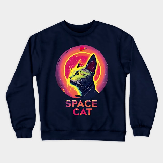 Space Cat Crewneck Sweatshirt by FerMinem